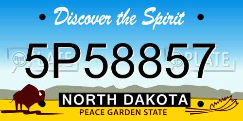 5P58857 North Dakota License Plate