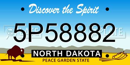 5P58882 North Dakota License Plate