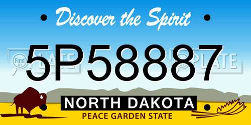 5P58887 North Dakota License Plate