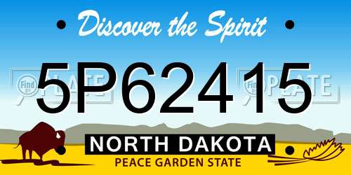 5P62415 North Dakota License Plate