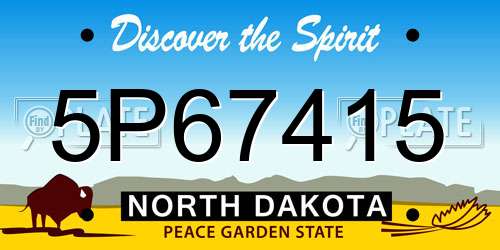 5P67415 North Dakota License Plate