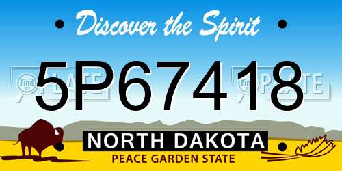 5P67418 North Dakota License Plate