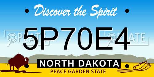 5P70E4 North Dakota License Plate