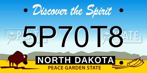 5P70T8 North Dakota License Plate