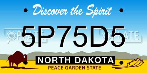 5P75D5 North Dakota License Plate