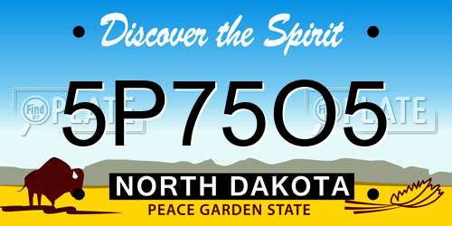 5P75O5 North Dakota License Plate