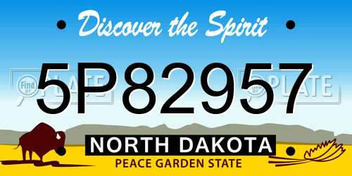 5P82957 North Dakota License Plate