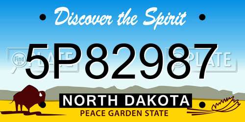 5P82987 North Dakota License Plate