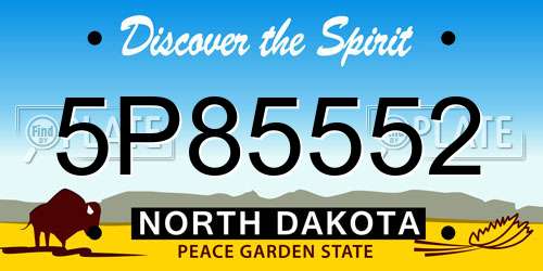 5P85552 North Dakota License Plate