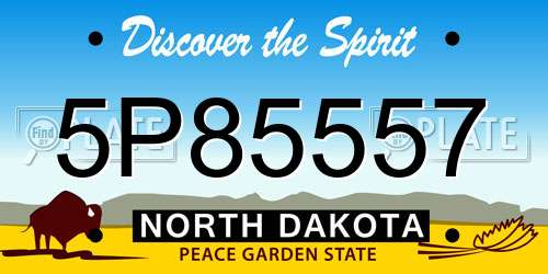 5P85557 North Dakota License Plate