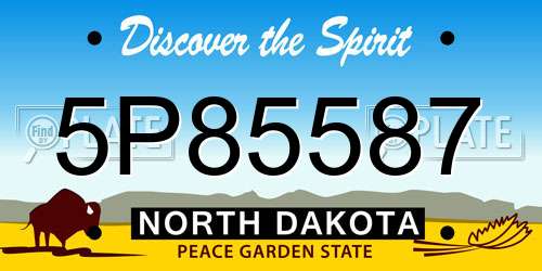 5P85587 North Dakota License Plate