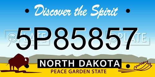 5P85857 North Dakota License Plate