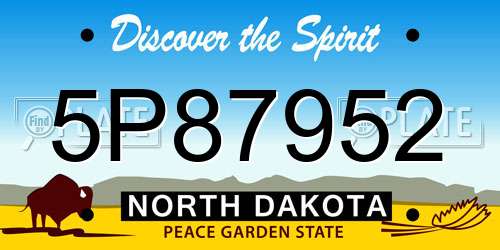 5P87952 North Dakota License Plate