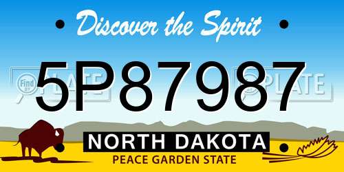 5P87987 North Dakota License Plate