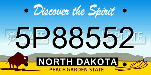 5P88552 North Dakota License Plate
