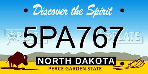 5PA767 North Dakota License Plate