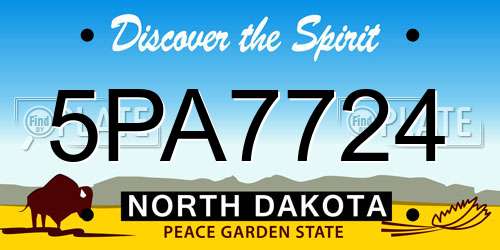 5PA7724 North Dakota License Plate