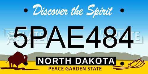 5PAE484 North Dakota License Plate