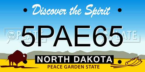 5PAE65 North Dakota License Plate