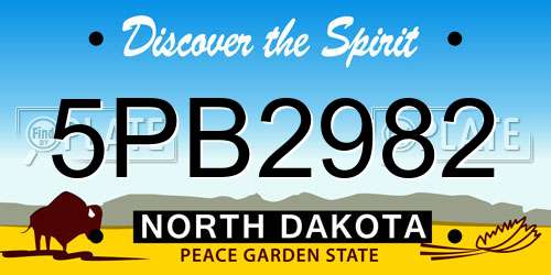 5PB2982 North Dakota License Plate