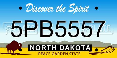 5PB5557 North Dakota License Plate
