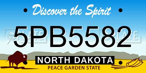 5PB5582 North Dakota License Plate