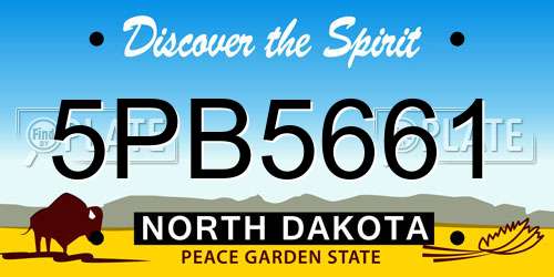 5PB5661 North Dakota License Plate