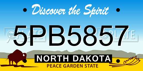 5PB5857 North Dakota License Plate