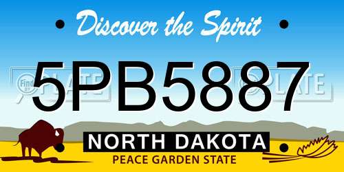 5PB5887 North Dakota License Plate