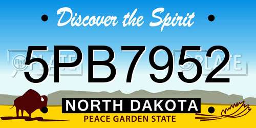 5PB7952 North Dakota License Plate