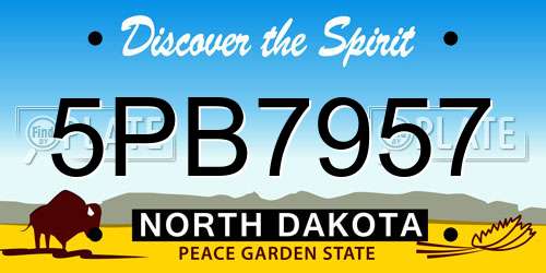 5PB7957 North Dakota License Plate