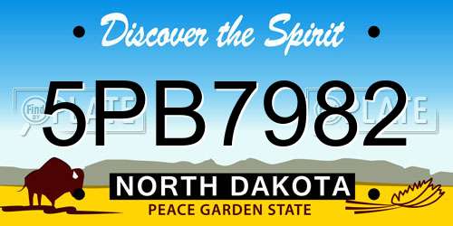 5PB7982 North Dakota License Plate