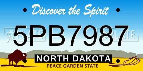5PB7987 North Dakota License Plate