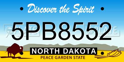 5PB8552 North Dakota License Plate