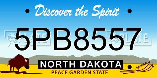 5PB8557 North Dakota License Plate