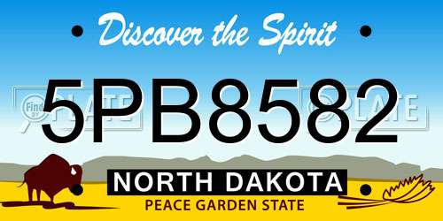 5PB8582 North Dakota License Plate