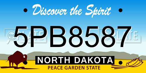 5PB8587 North Dakota License Plate