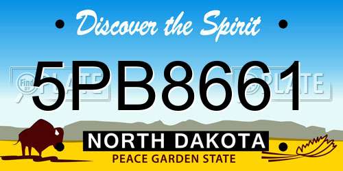 5PB8661 North Dakota License Plate