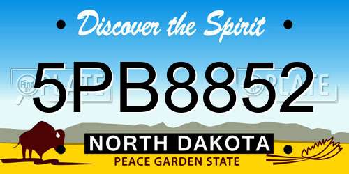 5PB8852 North Dakota License Plate