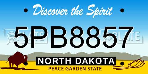 5PB8857 North Dakota License Plate
