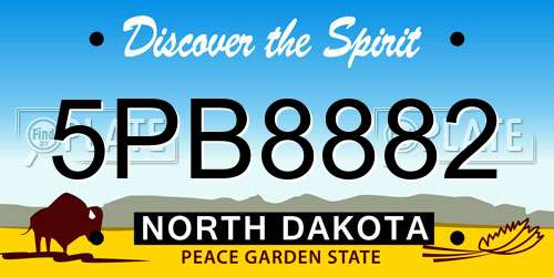 5PB8882 North Dakota License Plate