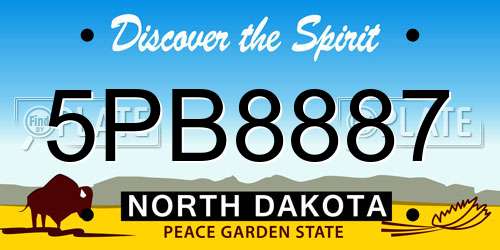 5PB8887 North Dakota License Plate