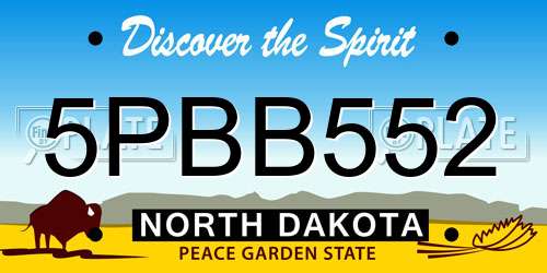 5PBB552 North Dakota License Plate