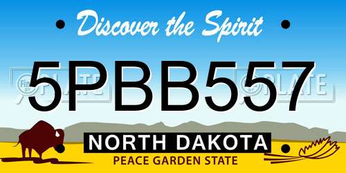 5PBB557 North Dakota License Plate