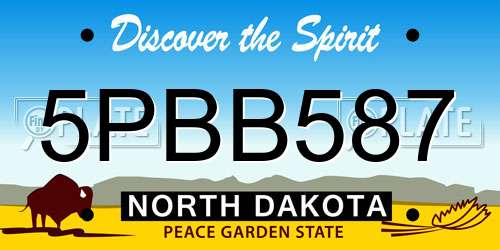 5PBB587 North Dakota License Plate