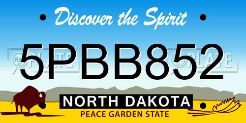 5PBB852 North Dakota License Plate