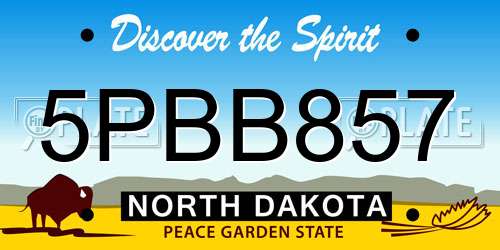 5PBB857 North Dakota License Plate