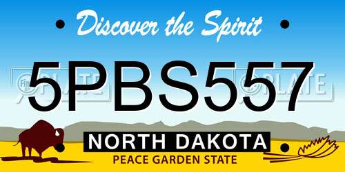 5PBS557 North Dakota License Plate