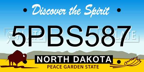 5PBS587 North Dakota License Plate