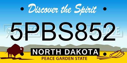 5PBS852 North Dakota License Plate